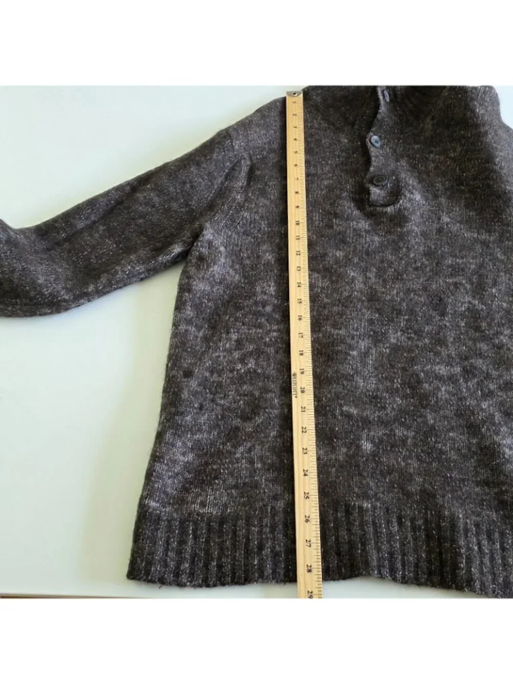 Gap Polo Sweater Men XL Marled Brown Mockneck LS Casual Grandpacore Cottage Edgy